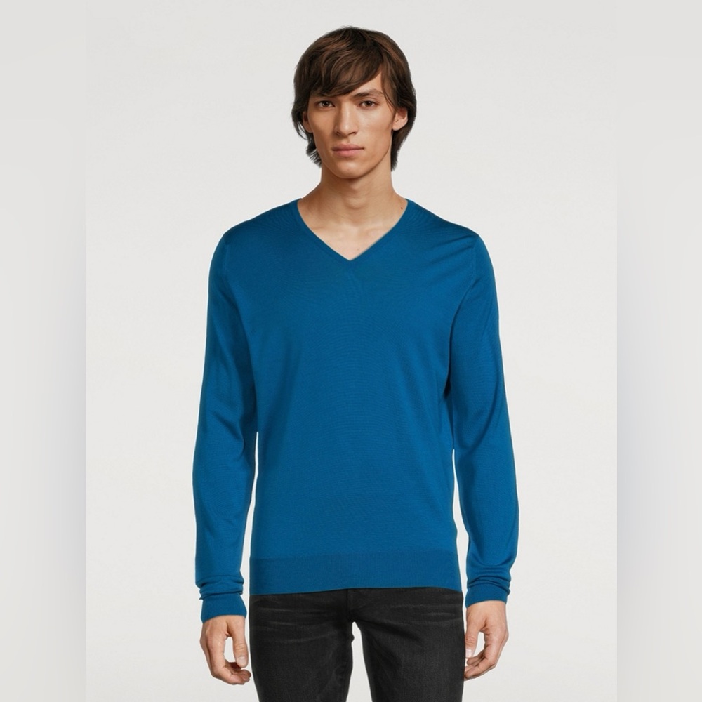 John Smedley Mint V-Neck Sweater